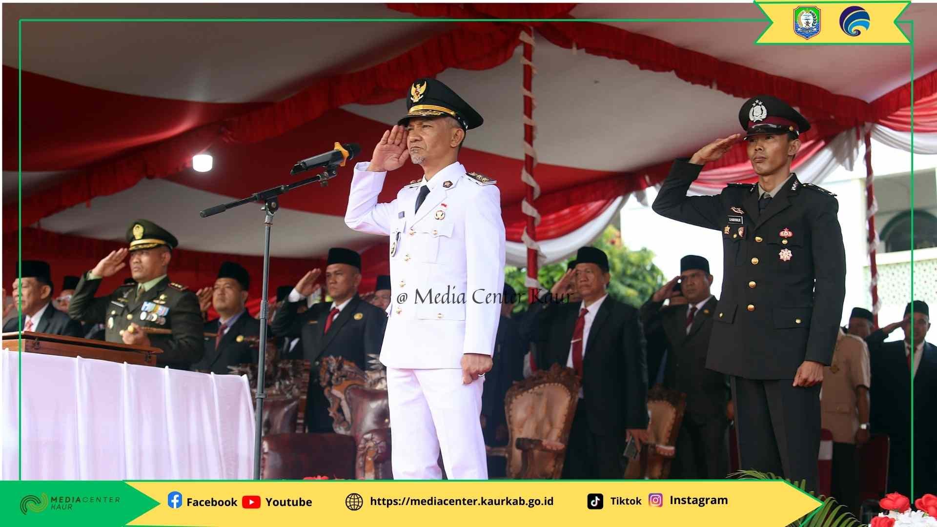 Penurunan Bendera HUT Ke-80 Kemerdekaan RI, Wabup Jadi Irup