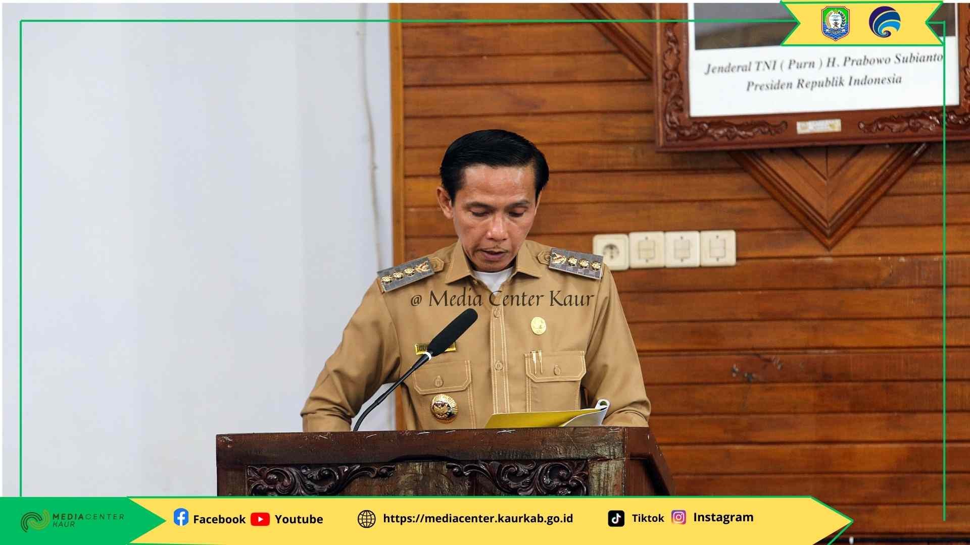 Rapat Paripurna DPRD ; Bupati Kaur Gusril Pausi S.Sos.M.AP Tanggapi Pandangan Umum Fraksi-Fraksi DPR