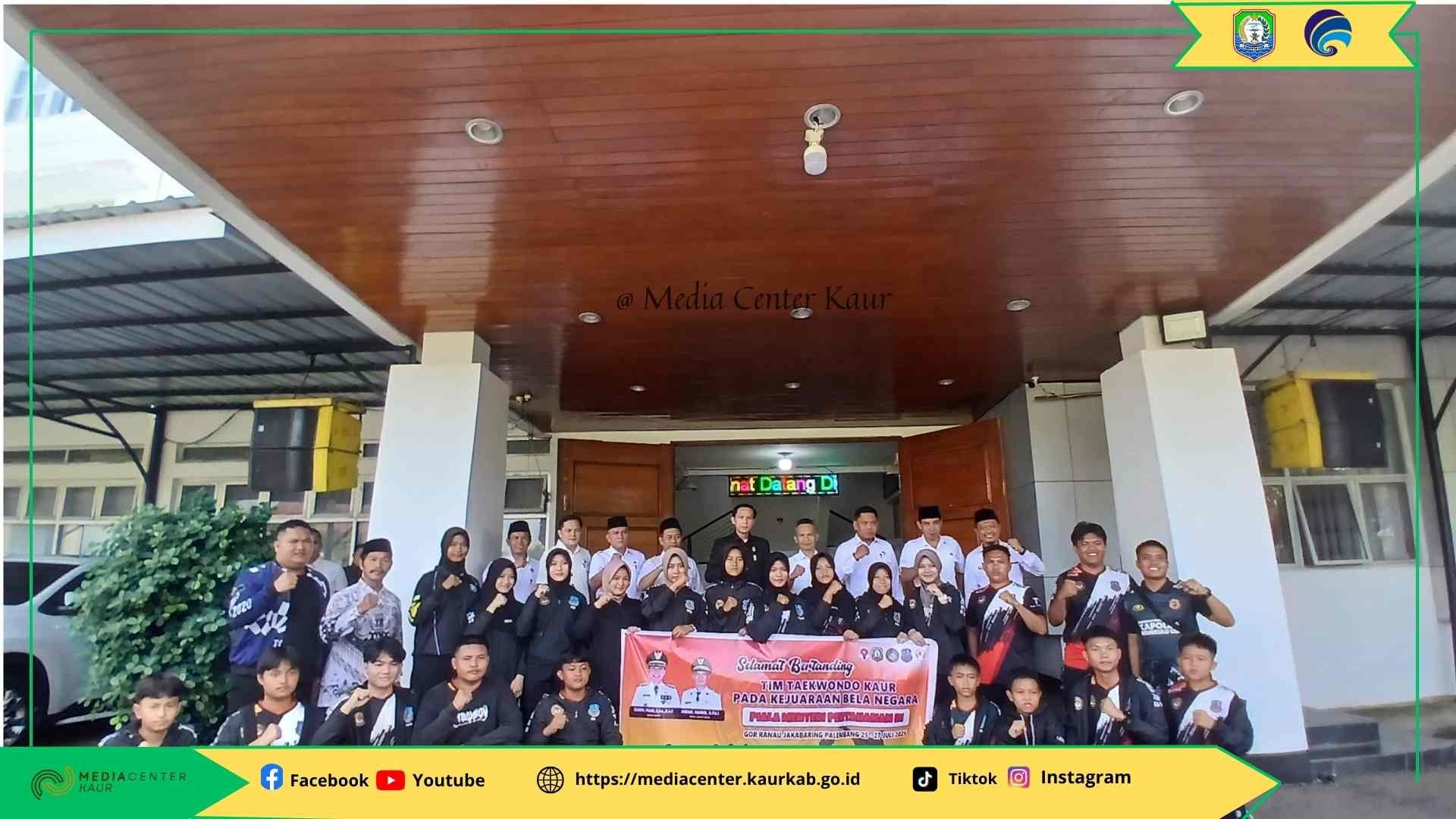Atlet Taekwondo Kaur Dilepas Bupati Menuju Piala Menhan RI