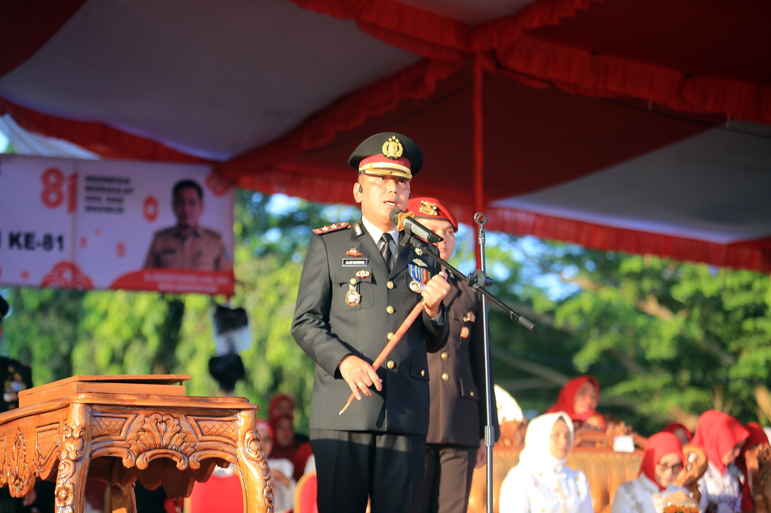 Penurunan Bendera HUT ke-81 RI di Kaur Berlangsung Khidmat, Kapolres Apresiasi Paskibraka